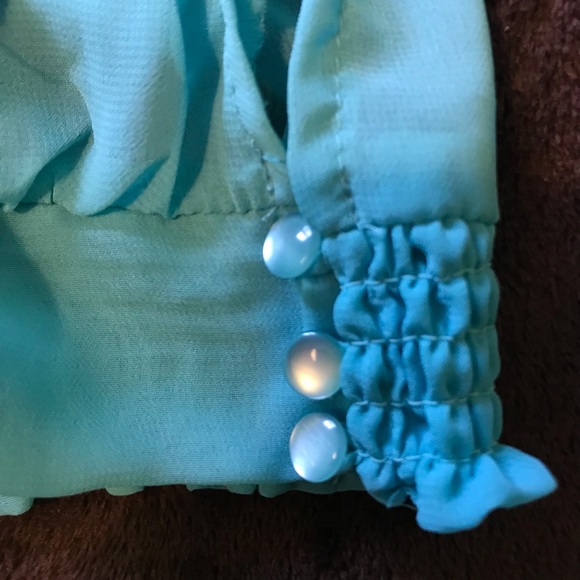 Light Blue Ruffle Tank Top - Picture 2 of 6